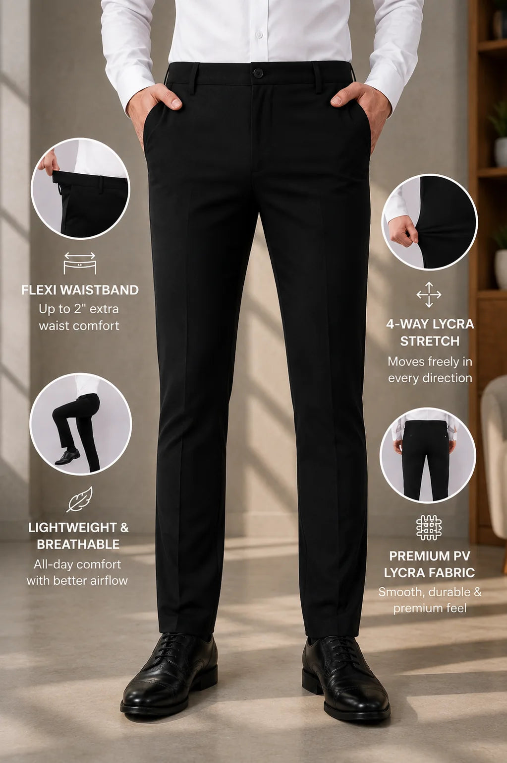 FlexiFit Classic Black Pants
