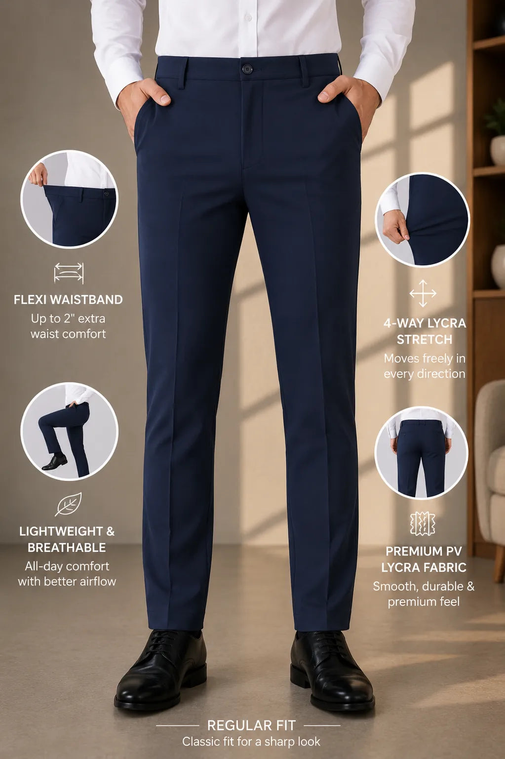 Ultra Stretch Power Move Navy Blue Pants